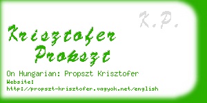 krisztofer propszt business card